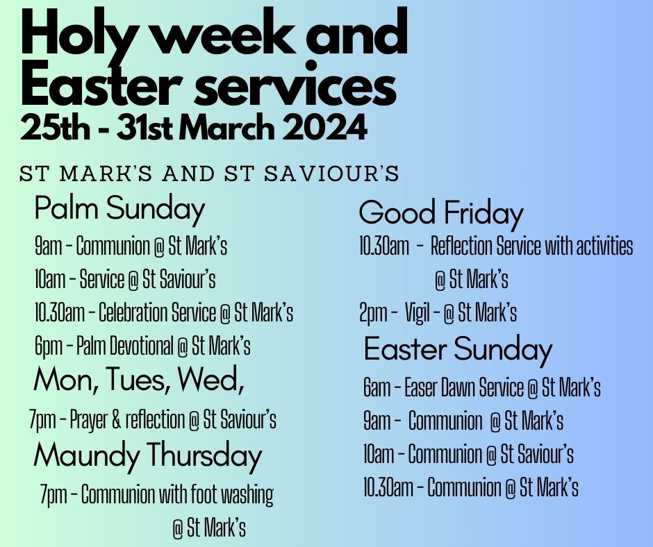Holy week and Easter services