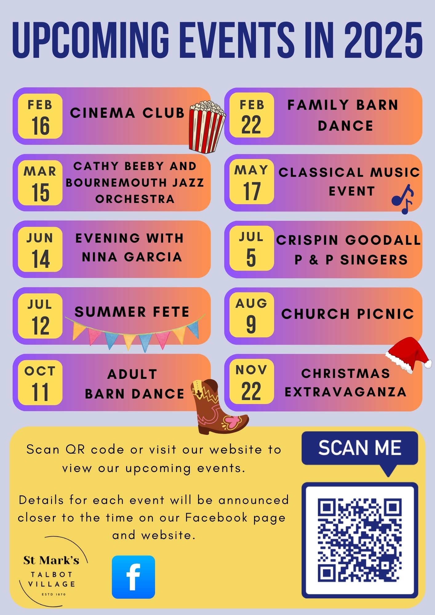2025 Updated Upcoming Events A